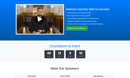 Webinar landing page