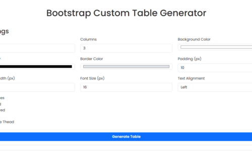 Bootstrap table generator