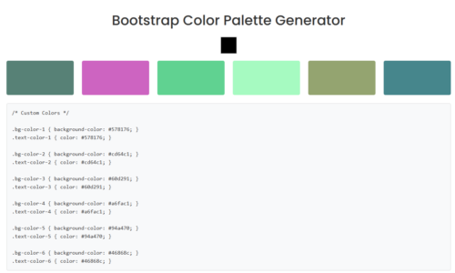 Bootstrap Color Palette Generator