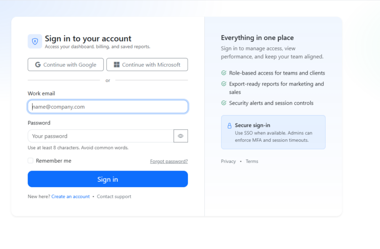 Responsive Two-Column Login Form with Password Toggle (Bootstrap 5.3)