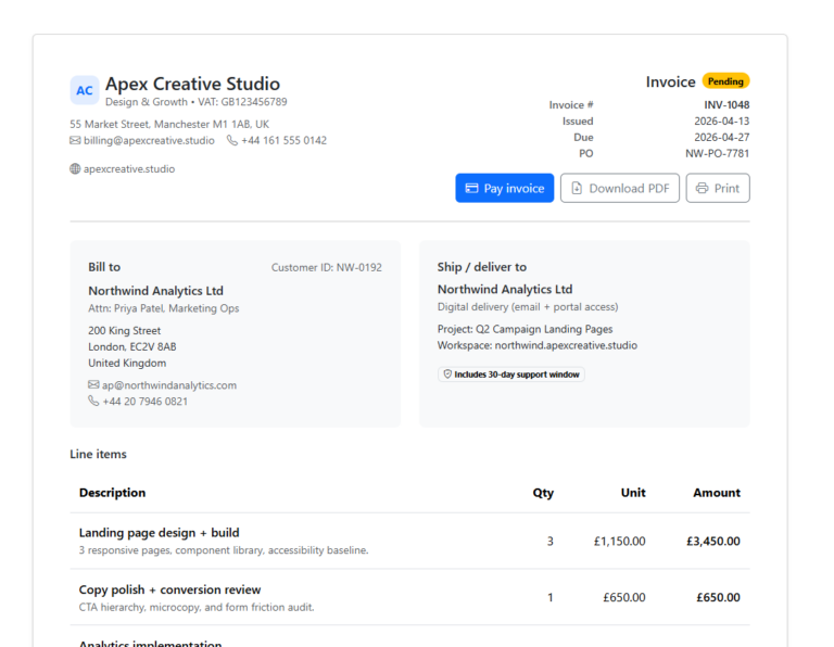 Responsive HTML Invoice Template (Bootstrap 5.3)